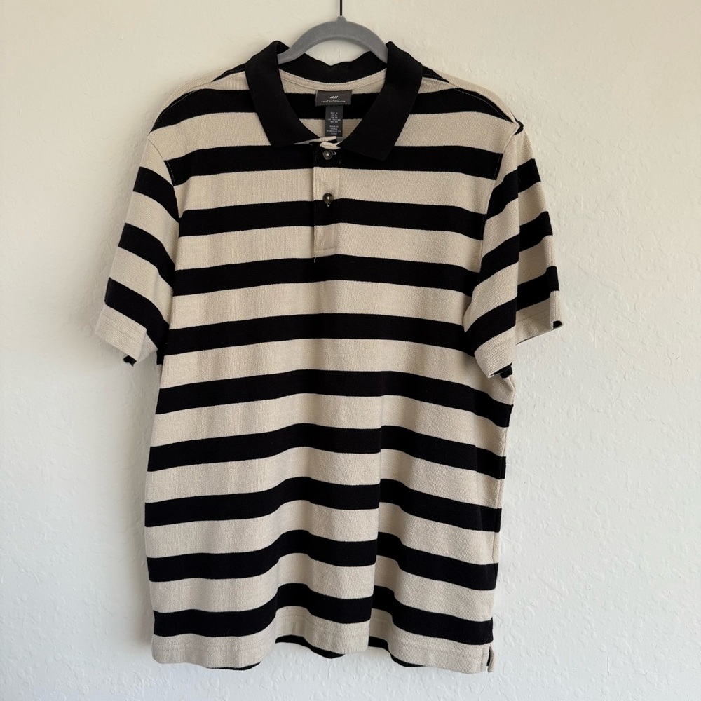 H&M Men's Relaxed Fit Striped Polo